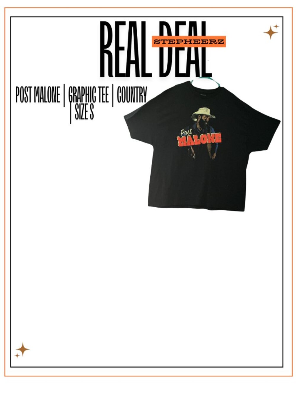 Post Malone | Graphic Tee | Country | Size S